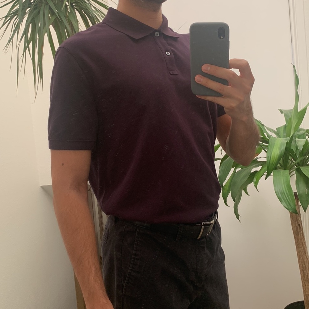 BANANA REPUBLIC POLO, Color Plum, Mens SIZE L